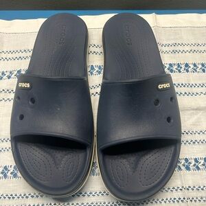 Crocs Iconic Comfort Slides Mens Sz 12 Blue Pristine Clean